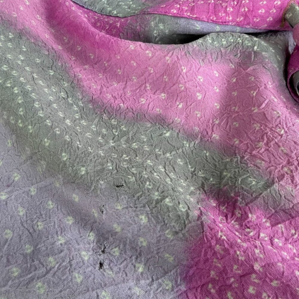 Boho Reversible Wrap Skirt Silk Purple Pink Tie Hippie Indie Fairy Layered - Picture 11 of 12